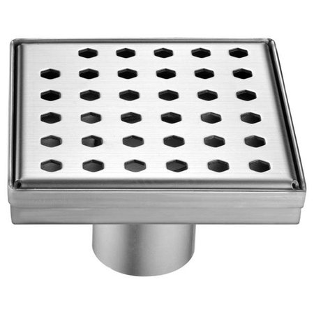 DAWN Dawn LTS050504 Thames River Series Stamping Technique Square Shower Drain - 5 in. LTS050504